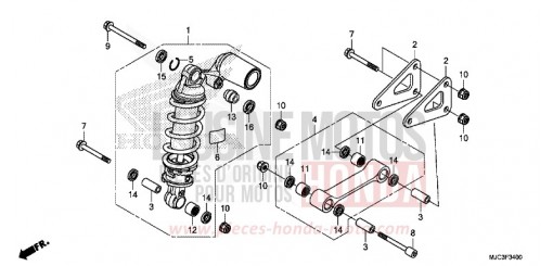COUSSIN ARRIERE (CBR600RR) CBR600RRD de 2013
